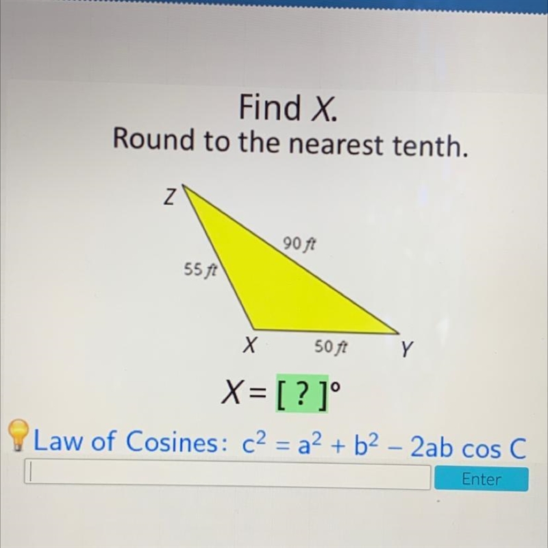 15 points!!! Help!! Find x. Round to the nearest tenth-example-1