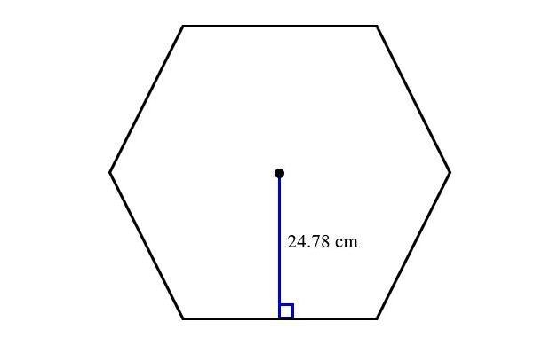 What is the area of the regular hexagon shown below? Answer in complete sentences-example-1