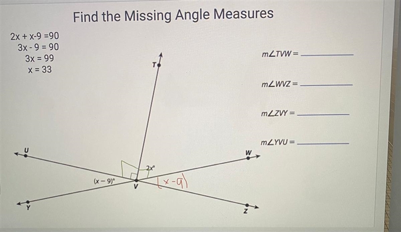 Missing angle measures, please help out!-example-1