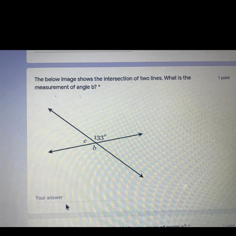 The below image shows the intersection of two lines. What is themeasurement of angle-example-1