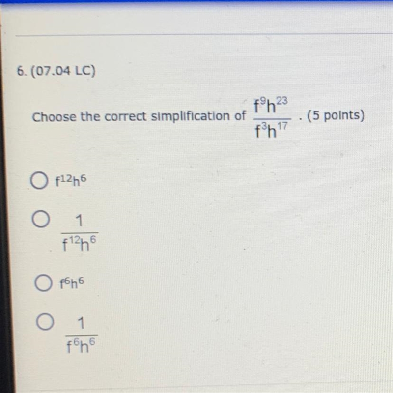 Choose the correct simplification of fh23 fh17-example-1