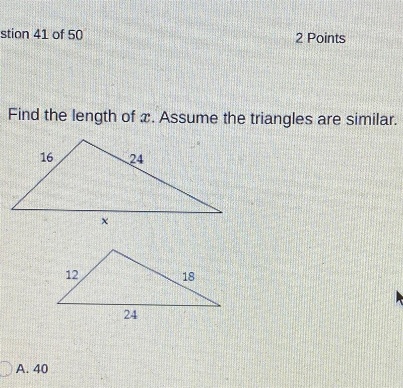 Find the length of x-example-1