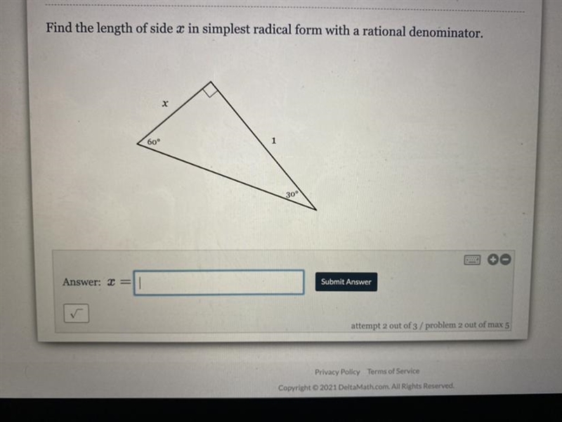 Find the length of side x-example-1