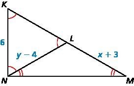 Find the values of x and y in the diagram.-example-1