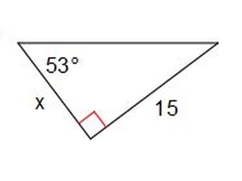 Which Trig ratio should be used to find the missing side? A.Sin B.Cos C.Tan-example-1