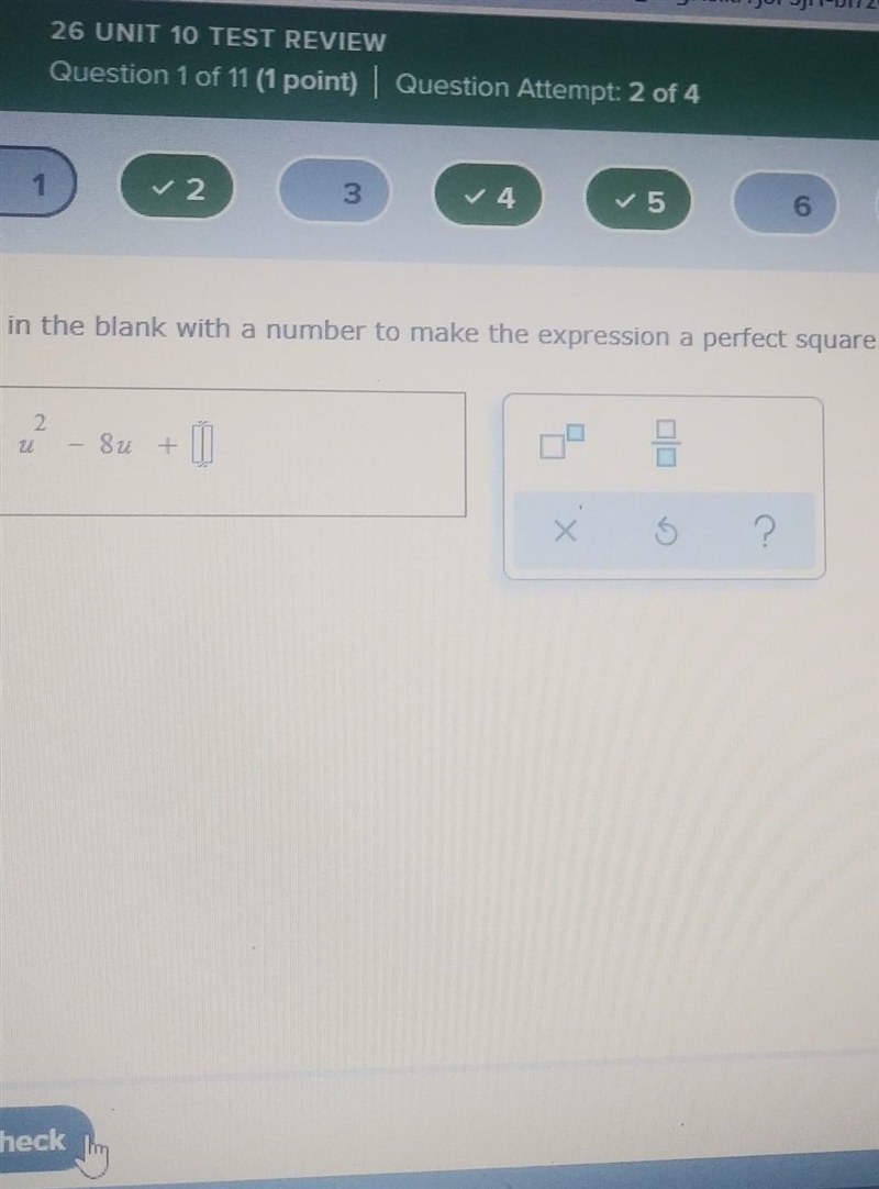 Please help! fill in the blank with a number to make an expression a perfect square-example-1