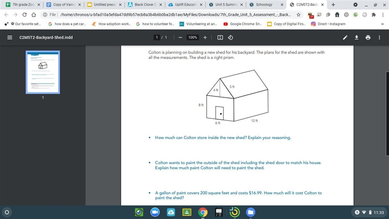 Colton is planning on building a new shed for his backyard. The plans for the shed-example-1