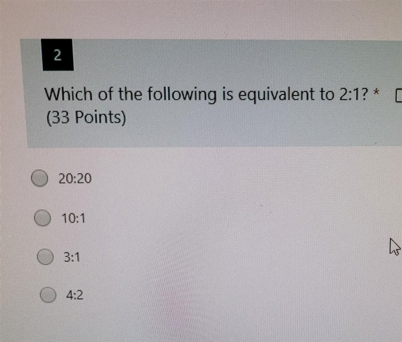 Which of the following is equivalent to 2:1​-example-1