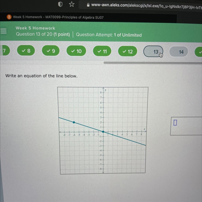 Write an equation of the line below.-example-1