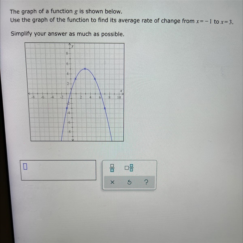 HELP ASAP: The graph of a function g is shown below. Use the graph of the function-example-1