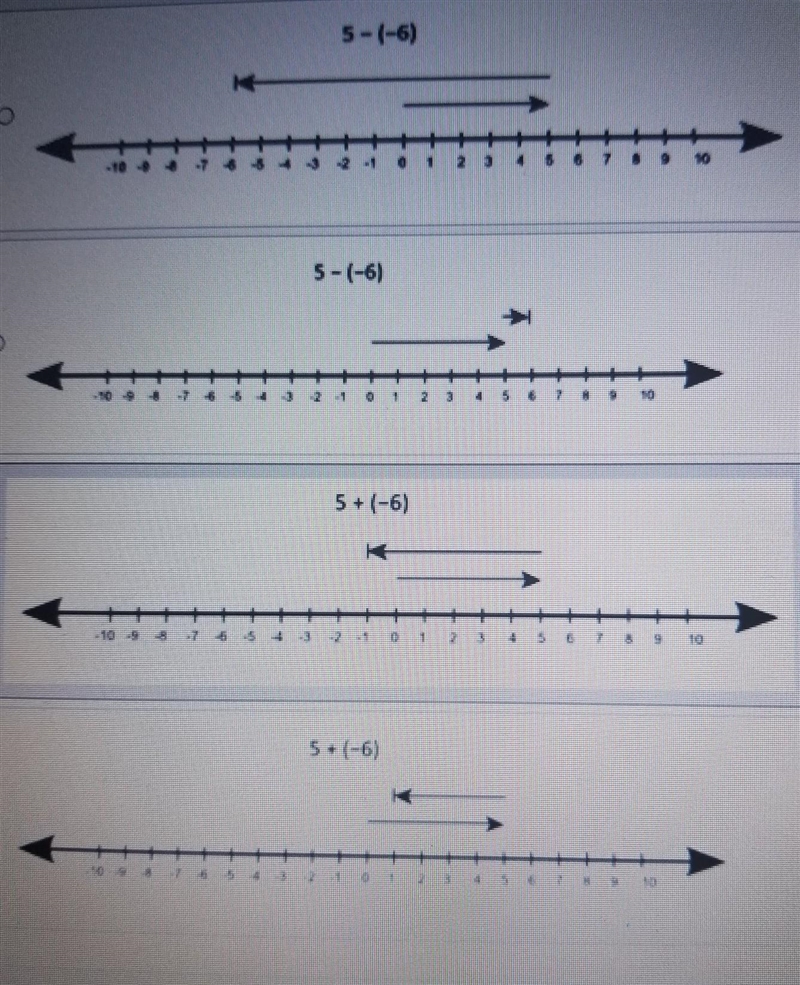 Pls help! :( Which of the following expressions shows how to rewrite 5-6 using the-example-1