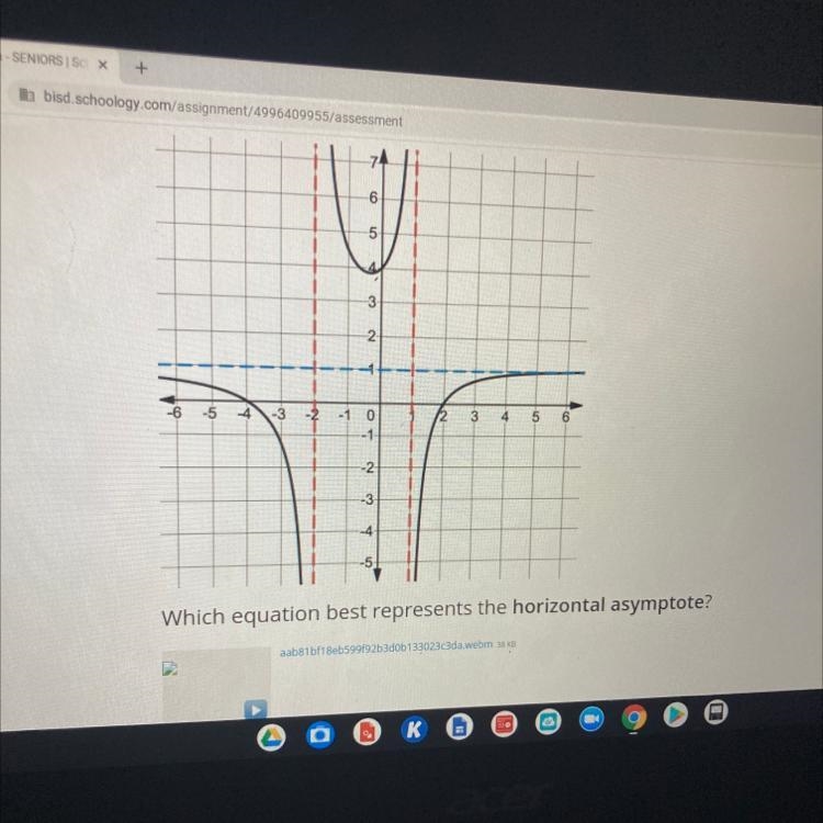 A- x=-2 B- y=4 C- y=1 D- x=1-example-1