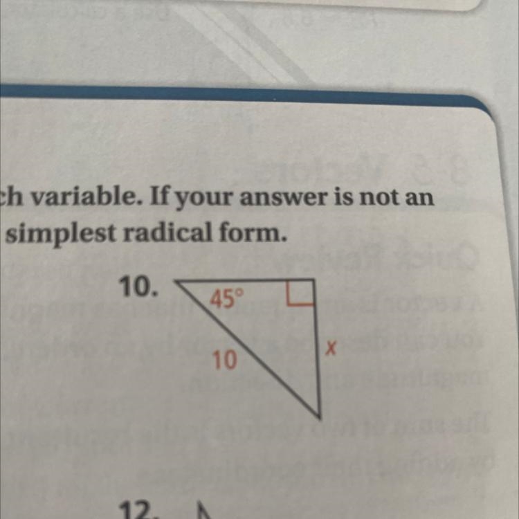 Find the value of each variable if your answer is not an integer expresses it in simplest-example-1