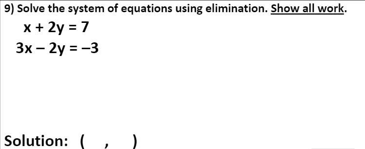 Solve the system of equations using elimination-example-1