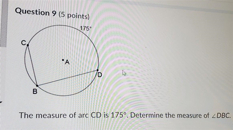 Answer choices 1) 5° 2) 175° 3) 350° 4) 87.5° PLEASE HELP ASAP ​-example-1