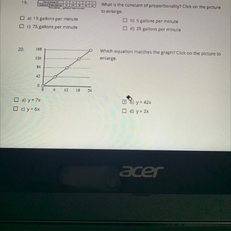 20. 168 Which equation matches the graph? Click on the picture enlarge. 126 84 42 0 0 6 12 18 24 b-example-1