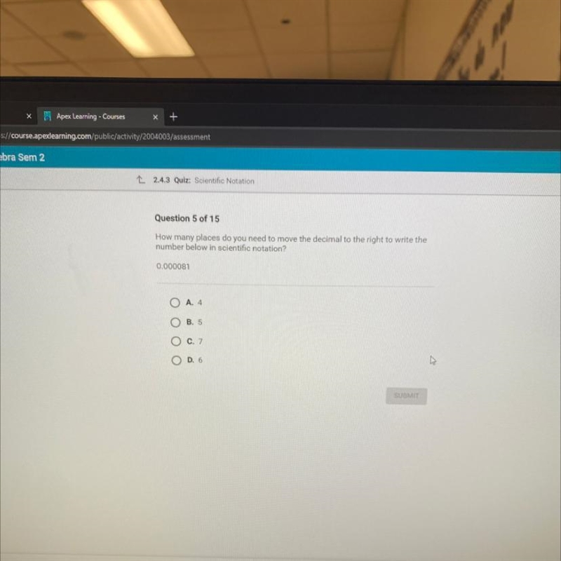 How many places do you need to move the decimal to the right to write the number below-example-1