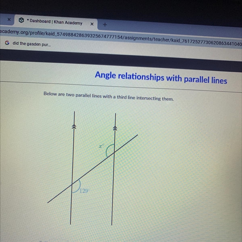 Below are two parallel lines with a third line intersecting them￼-example-1