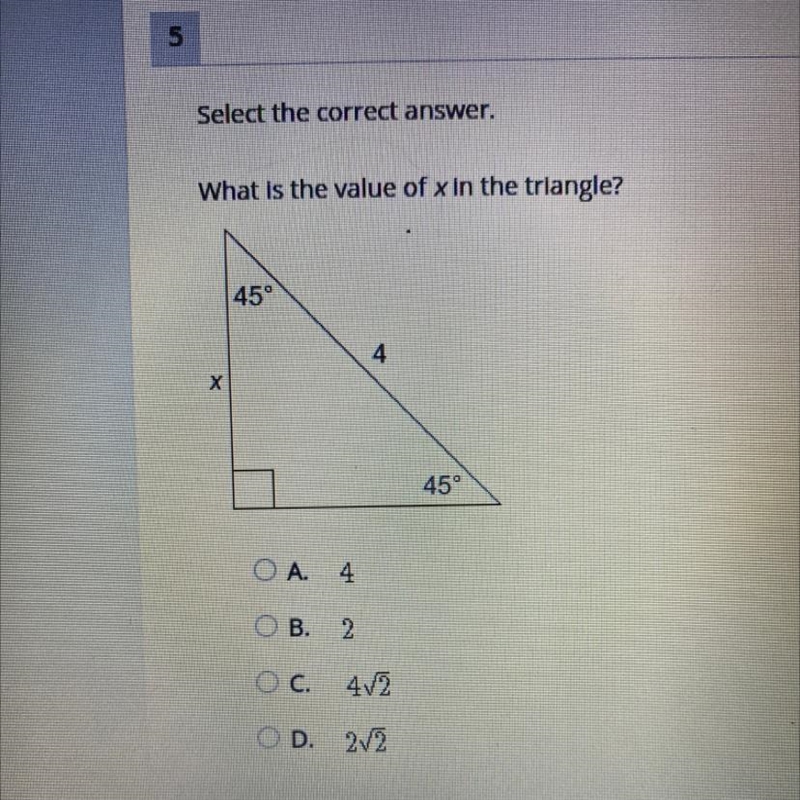 What is the value of x in the triangle-example-1