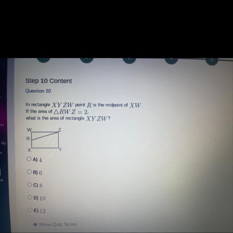 What is the area of rectangle xyzw-example-1