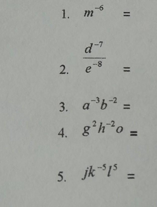 Rewrite each item to expressions with positive exponents. - I really need this please-example-1