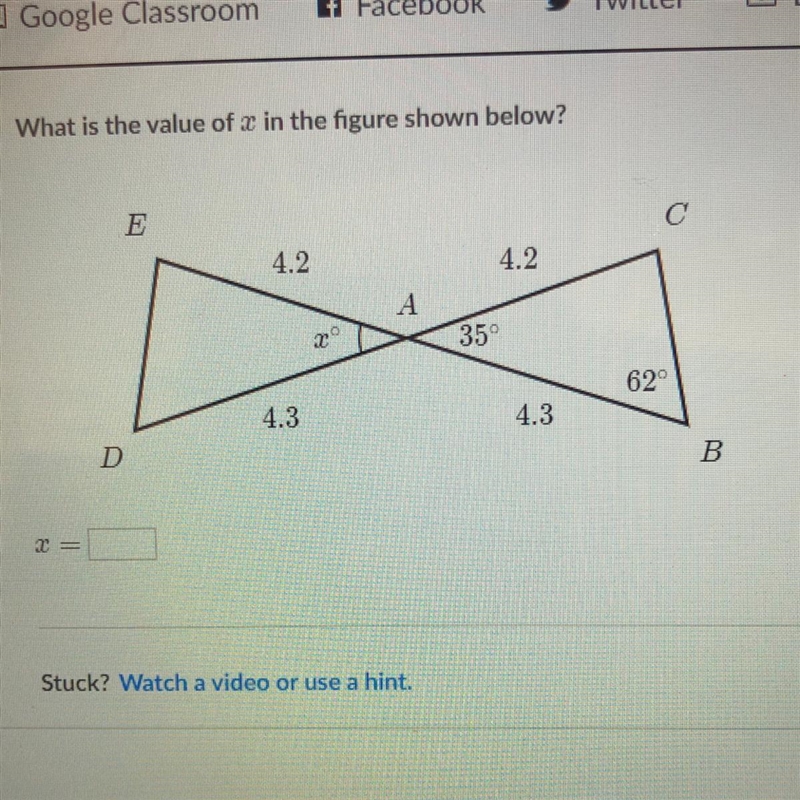 What is the value of x in the figure shown below?-example-1