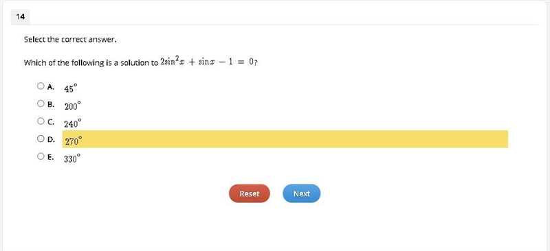 Which of the following is a solution to 2sin2x+sinx-1=0?-example-1