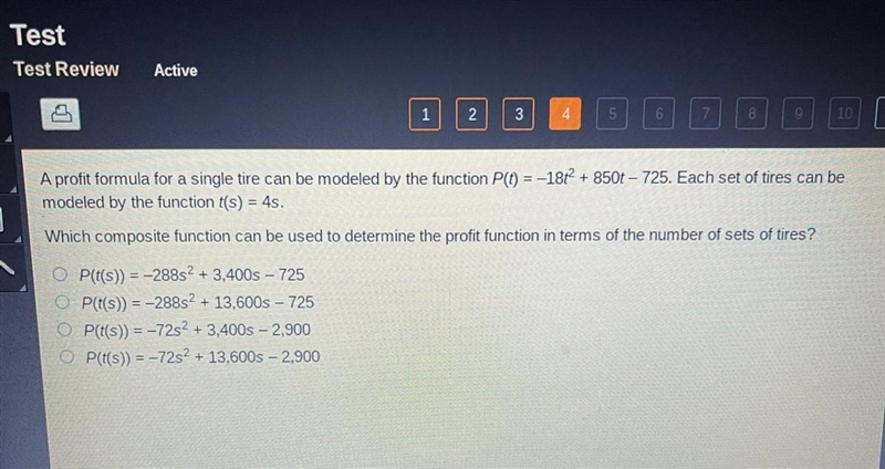 A profit formula for a single tire can be modeled by the function PO = -1812 + 850t-example-1