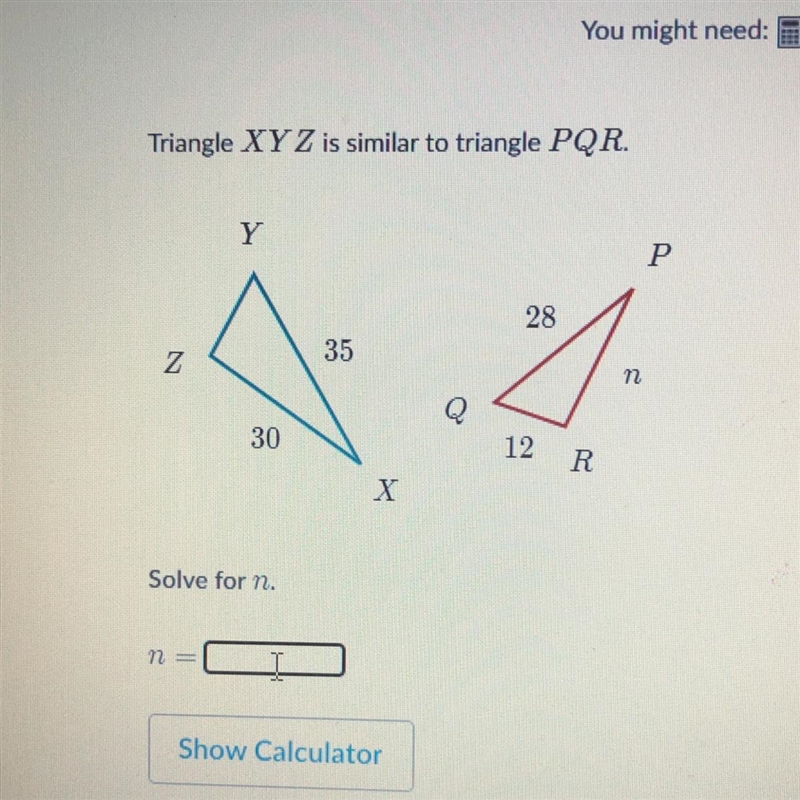 Triangle XYZ Is similar to triangle PGR-example-1