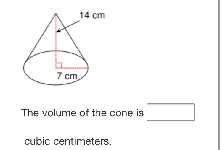 PLS HELP ASAP! Find the volume of cone pictured below. Use 3.14 for π . Round your-example-1