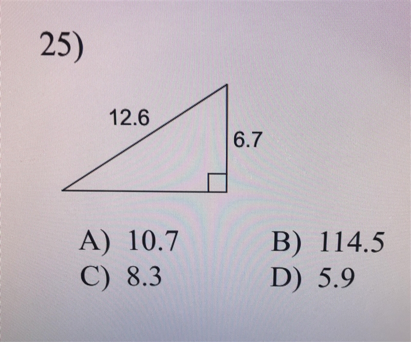 Use Pythagorean Theorem to find each missing length please help with the steps-example-1