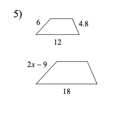 Solve for x. The polygons in each pair are similar.-example-1