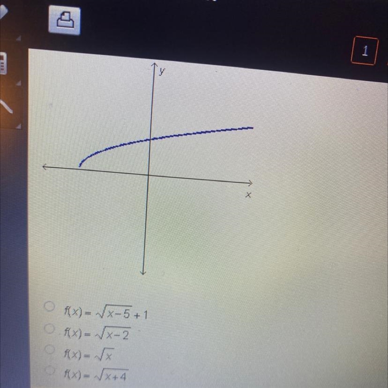 Which could be the function graphed below ??-example-1