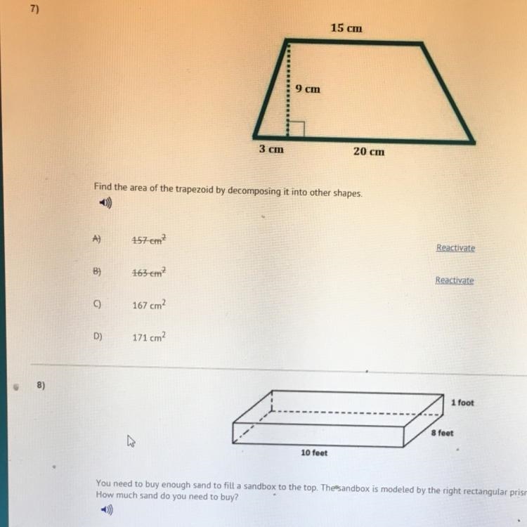 Question:Find the area of he trapezoid by decomposing it into other shapes.-example-1