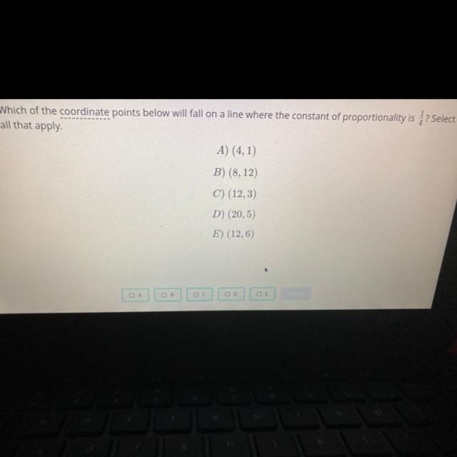 Which of the coordinate points below will fall on the line with the consent of the-example-1