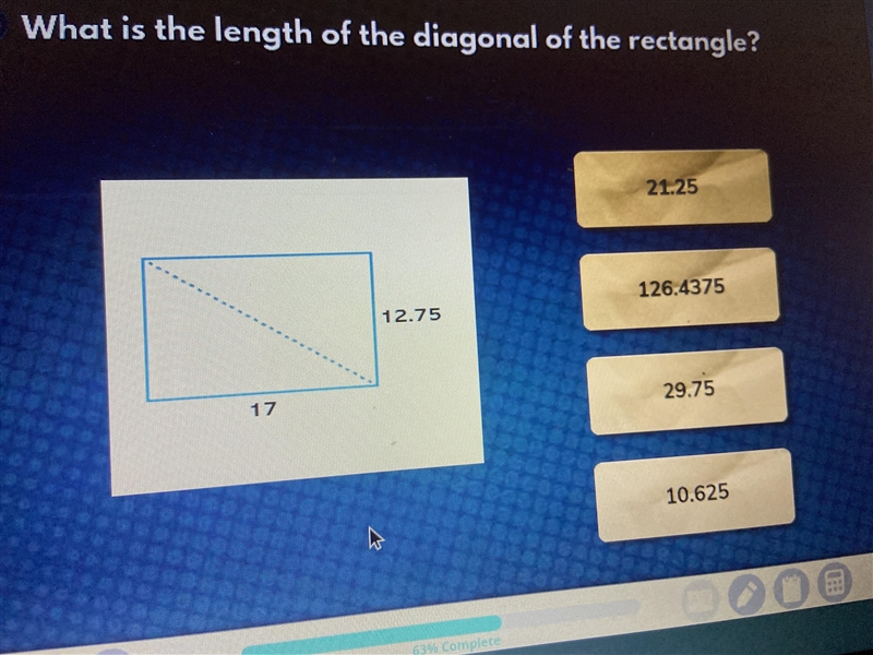 What is the length of the diagonal of the rectangle?-example-1