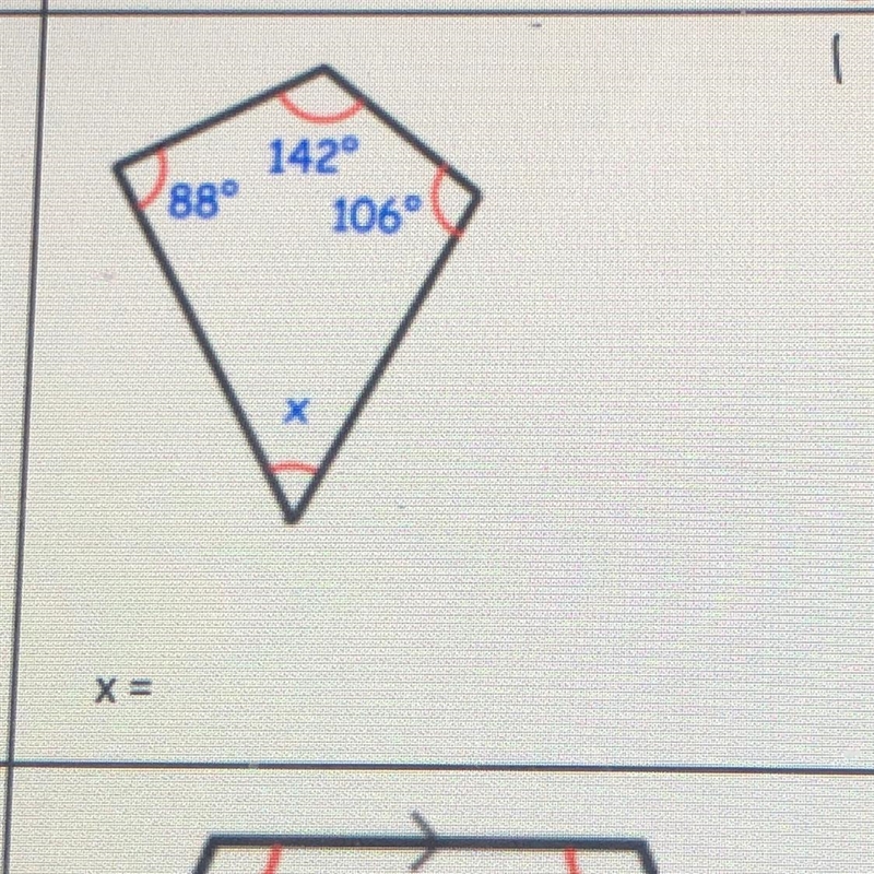 88° 142° 106° Х X= nahh please help me-example-1