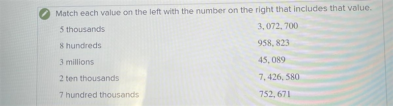 Math each value on the left with the number on the right that includes that value-example-1