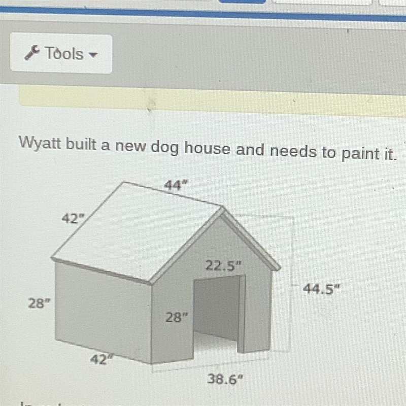 PLEASE HELP In order to paint the house, Wyatt multiplies the area of the base times-example-1