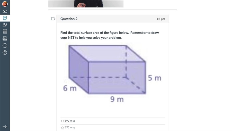 Find the total surface area of the figure below.-example-1