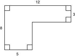 What is the area of the figure below? A.96 square units B.61 square units C.40 square-example-1