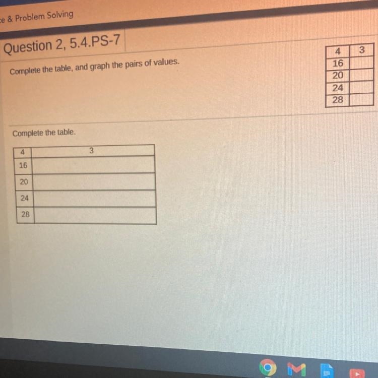 COMPLETE THE TABLE!!!!!!!!!!!-example-1