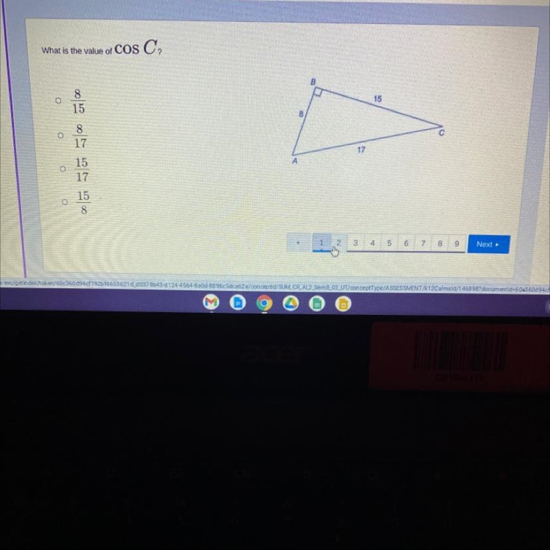 What is the value of cos C?-example-1