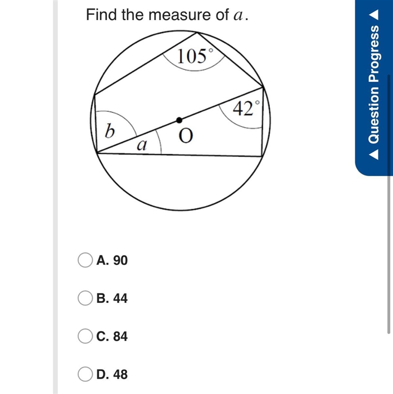 Find the measure of a-example-1