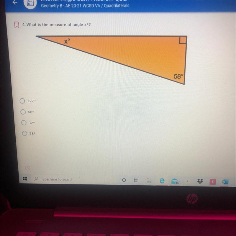 4. What is the measure of angle xº?-example-1