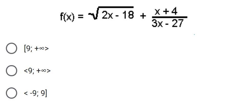 Determine the domain of the following function:-example-1