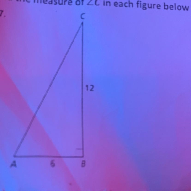 Find the measure of c in the figure below using the side lengths given-example-1