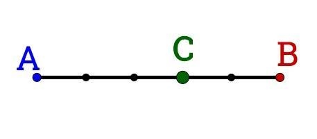 Find the ratio created when BA is partitioned by C. Write your ratio with a, : and-example-1