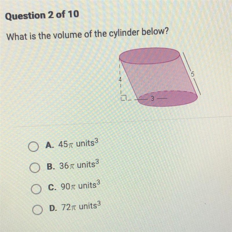 What is the volume of the cylinder below?-example-1