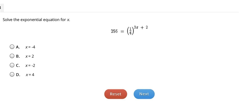 Solve the exponential equation for x.-example-1